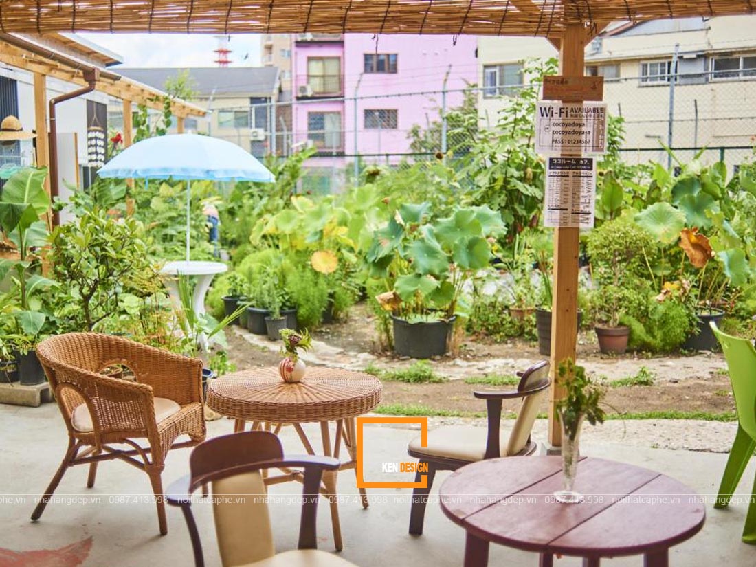 Thiết kế không gian cafe sân vườn